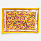 Pom Fan Flower Mustard & Magenta Placemat | Set of 4 - Pomegranate