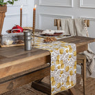 Pomegranate Vine Ochre & Brown Table Runner - Pomegranate