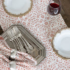 India Hicks Home Queen's Bloom Coral Table Runner - Pomegranate