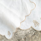 Scalloped Buti Ivory & Beige Napkin | Set of 4 - Pomegranate
