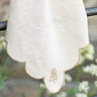 Scalloped Buti Ivory & Beige Napkin | Set of 4 - Pomegranate