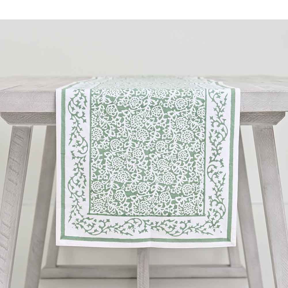 Tapestry Green Table Runner