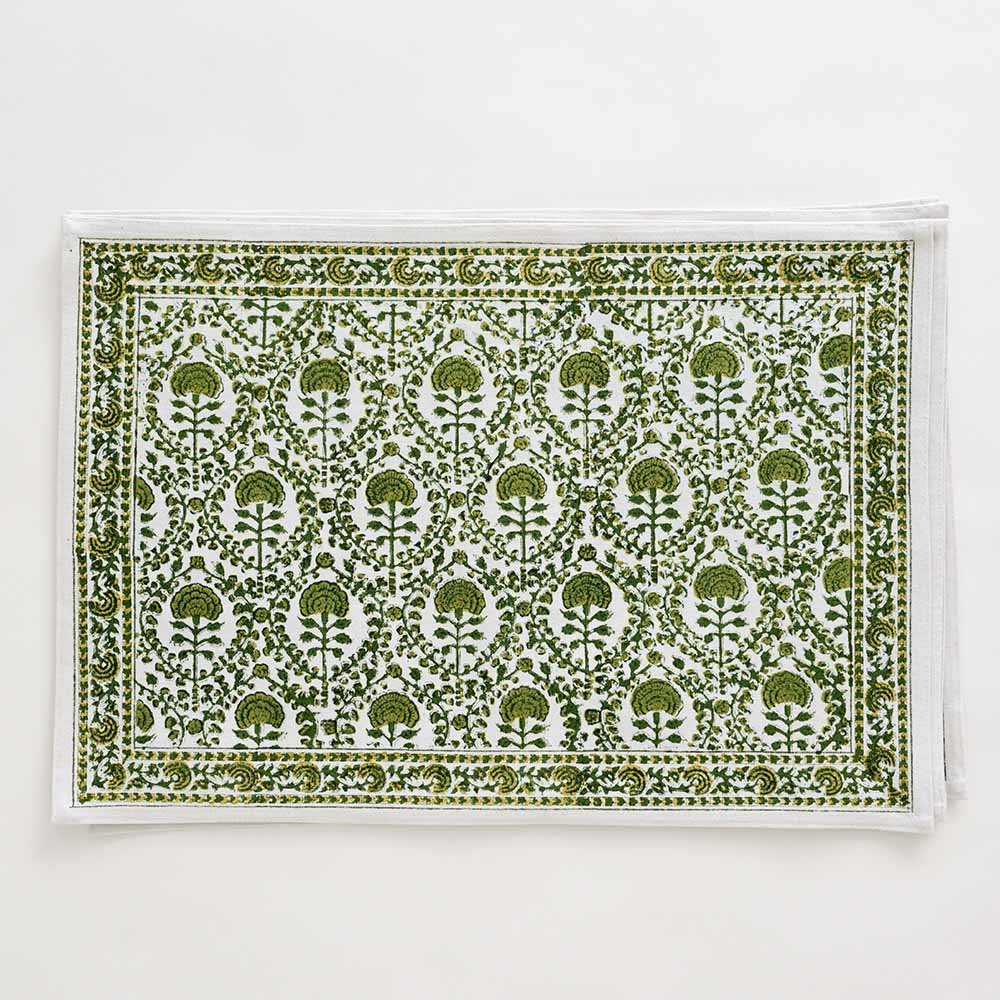 Pomegranate Caroline Green Placemat | Set of 4