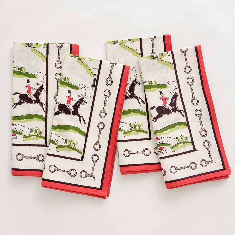 Pomegranate Hunt Scene Napkin - Thumbnail 4