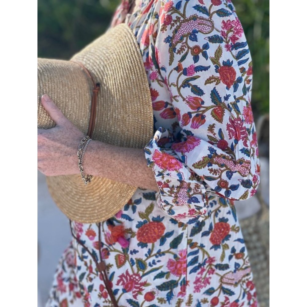 Cabana Garden Long Sleeve Flounce Dress
