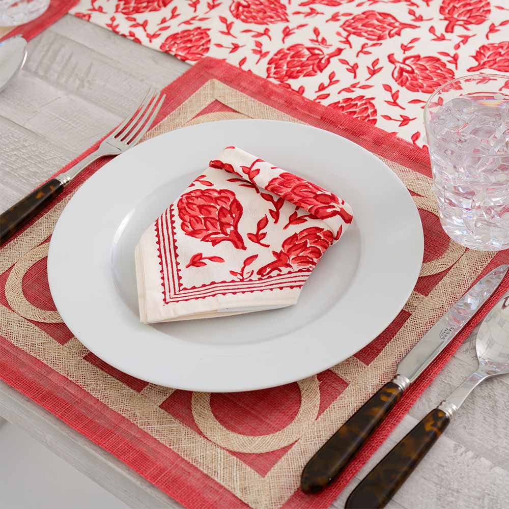 Red Baldwin Rice Paper Placemat | Set of 4