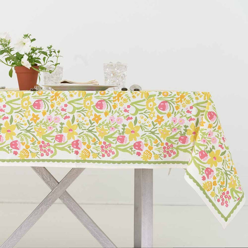 70s Flower Tablecloth — 55x55