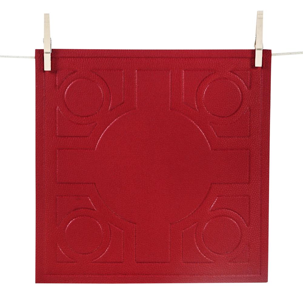 Baldwin Red Vegan Leather Placemat | Set of 4