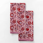 Richly colored floral printed tea towels. 