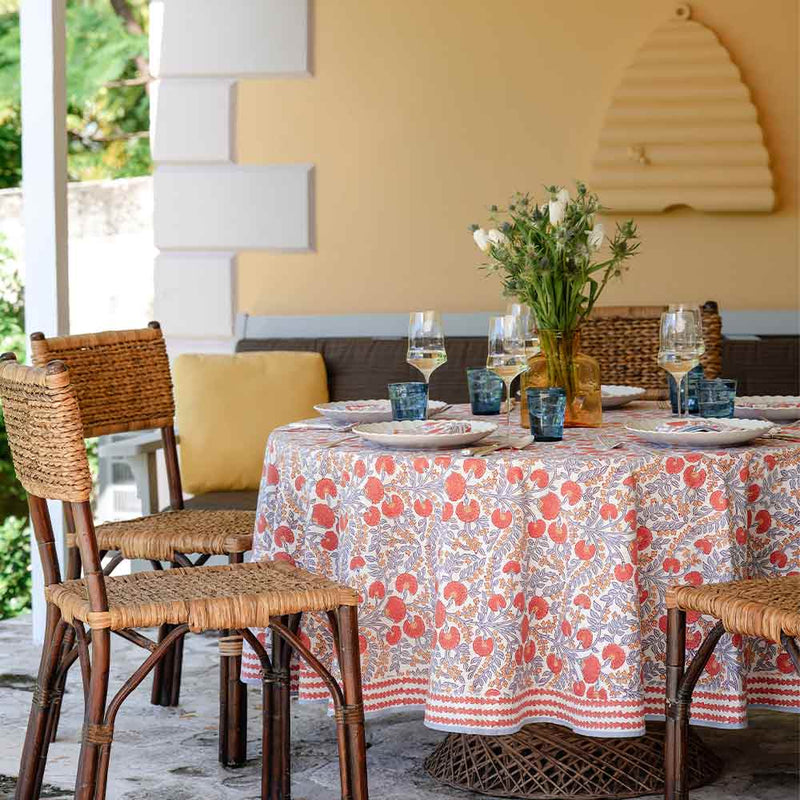 Cactus Flower Ivory Tablecloth — 55x55