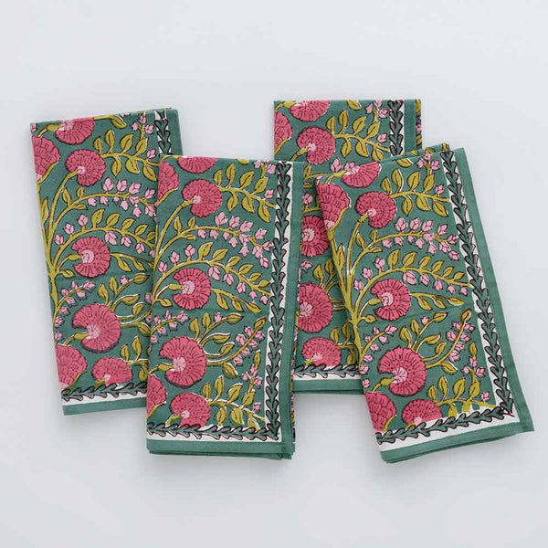 Cactus Flower Jade Napkin | Set of 4