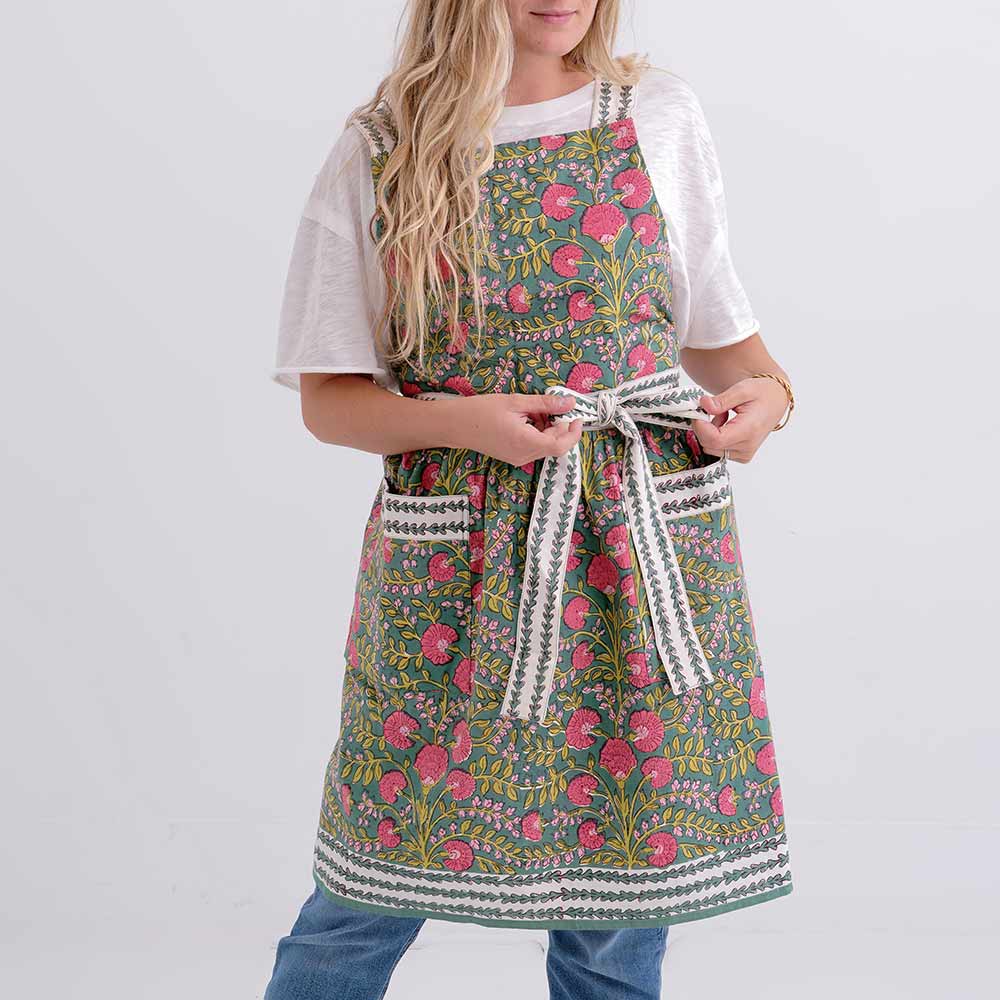Cactus Flower Jade Apron
