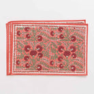 stack of 4 cactus flower red placemats