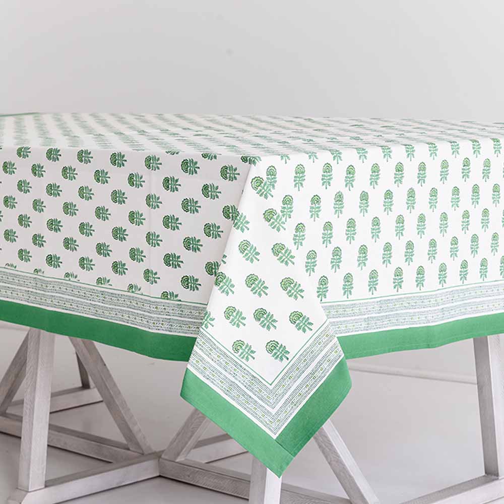 This tablecloth is cool and exotic; the perfect natural touch to any dinner table. 