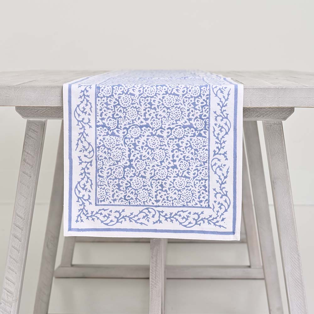 Tapestry Blue Table Runner