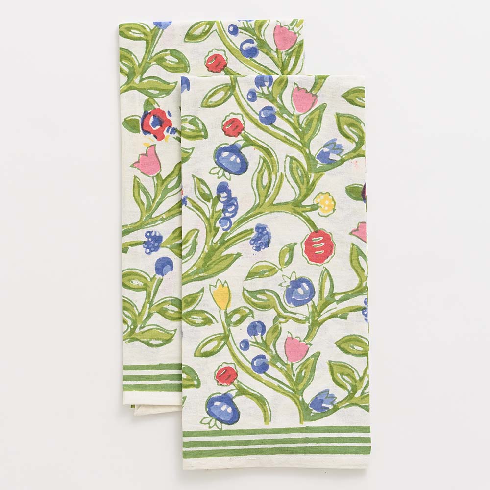 70s Flower Tea Towels - Pomegranate Inc.
