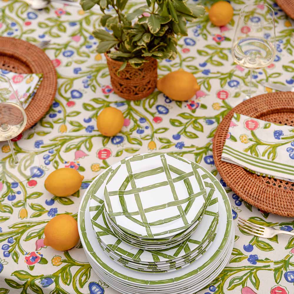 Green Bamboo Melamine Luncheon Plate | Set of 6