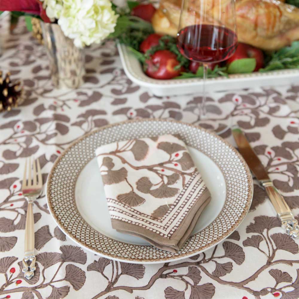 Matching napkin and tablecloth combo. 