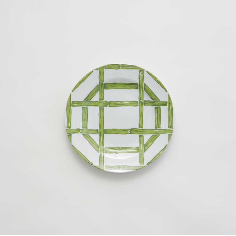 Green Bamboo Melamine Appetizer Plate | Set of 6