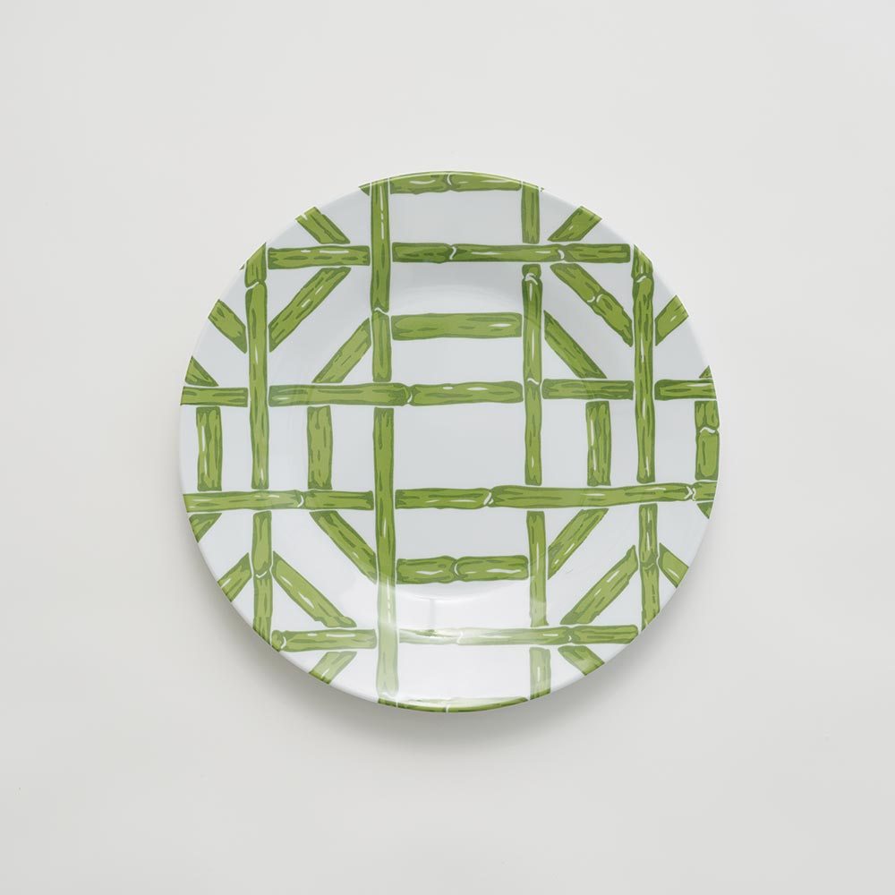 Green Bamboo Melamine Luncheon Plate. 