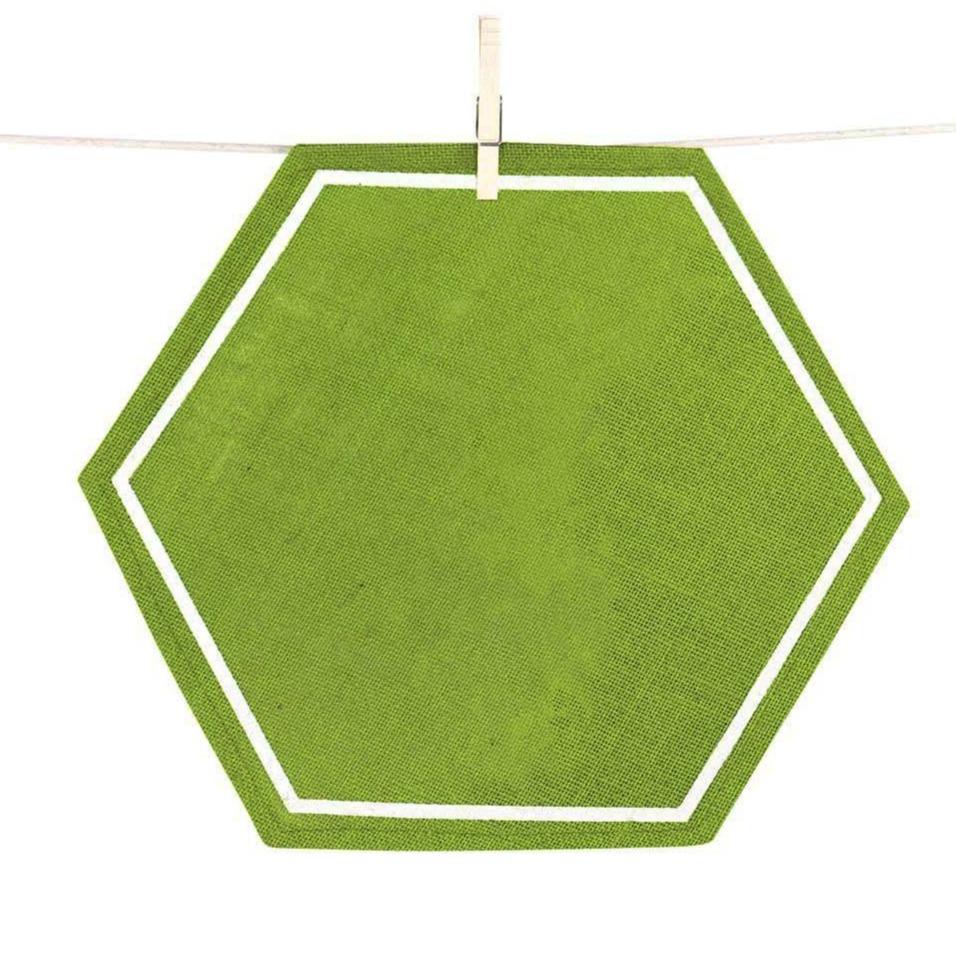 Green Framed Hexagon Jute Placemat