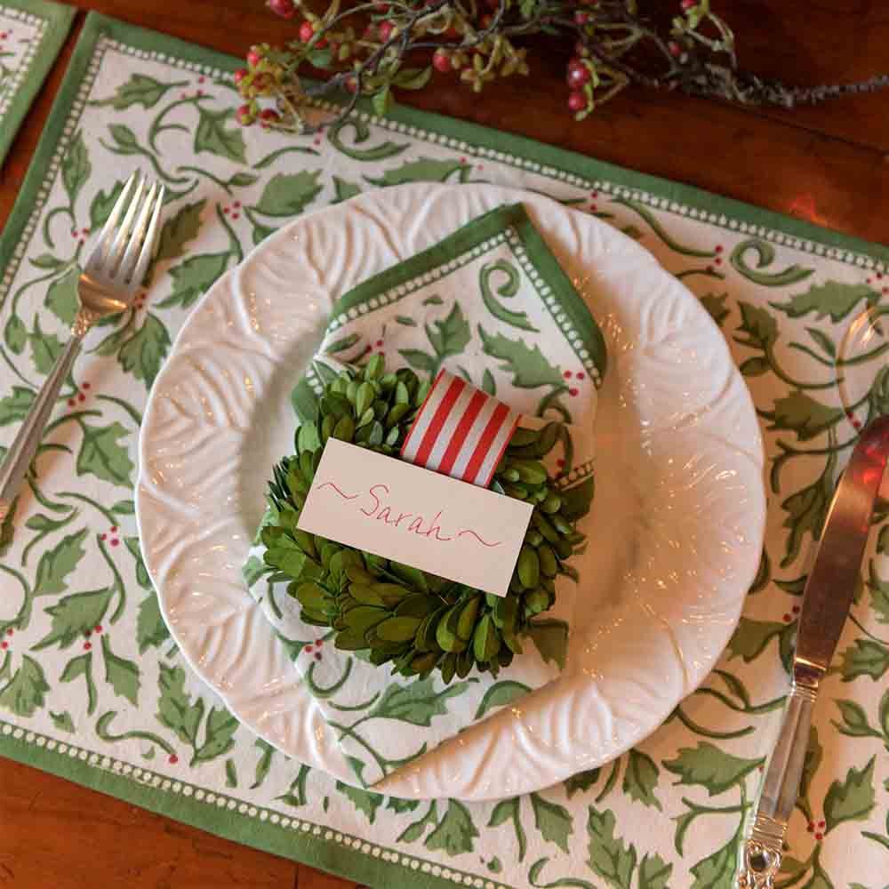 Holly Berry Placemats Set 4