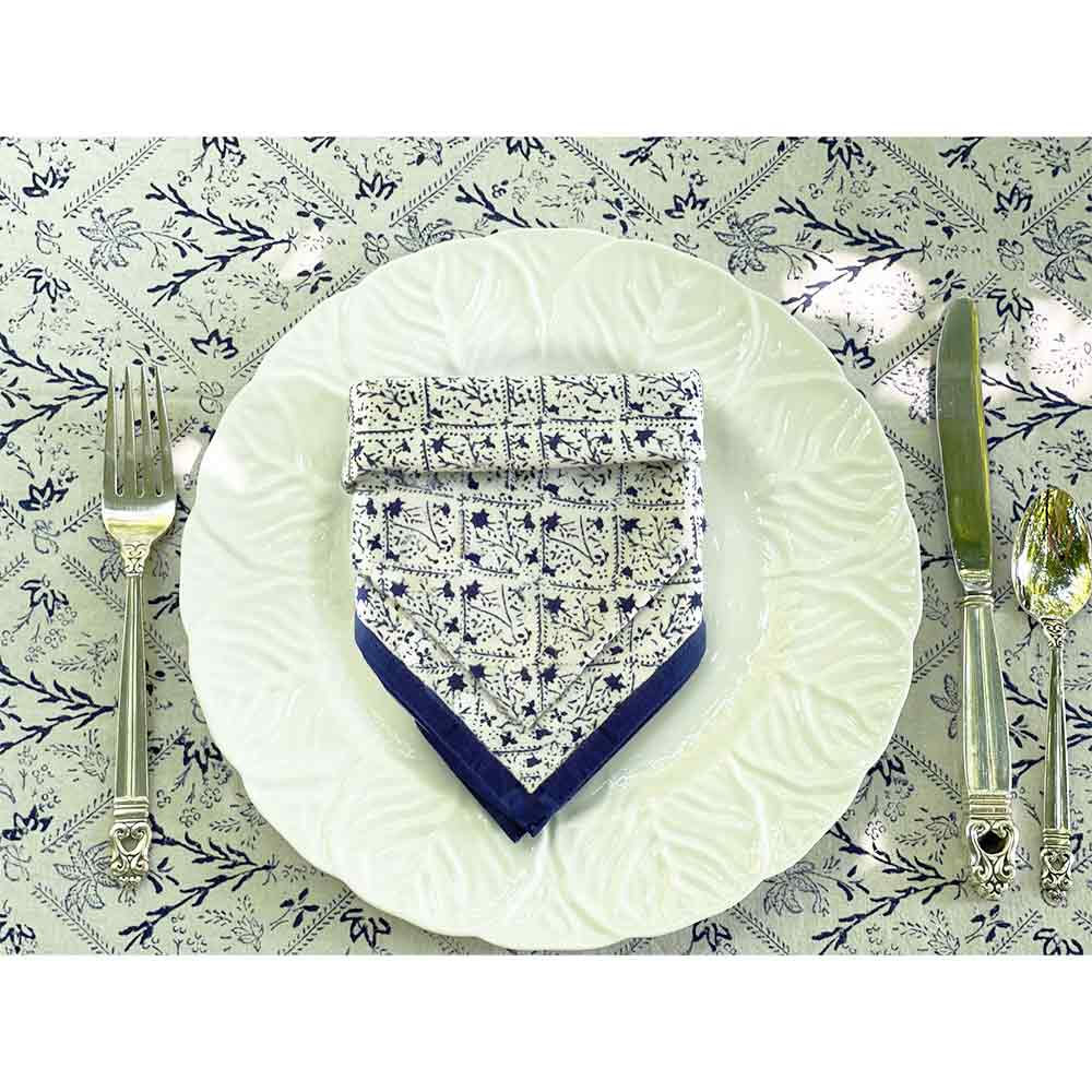 India Hicks Home Sea Ferns &amp; Domino Midnight Placemat with matching napkin