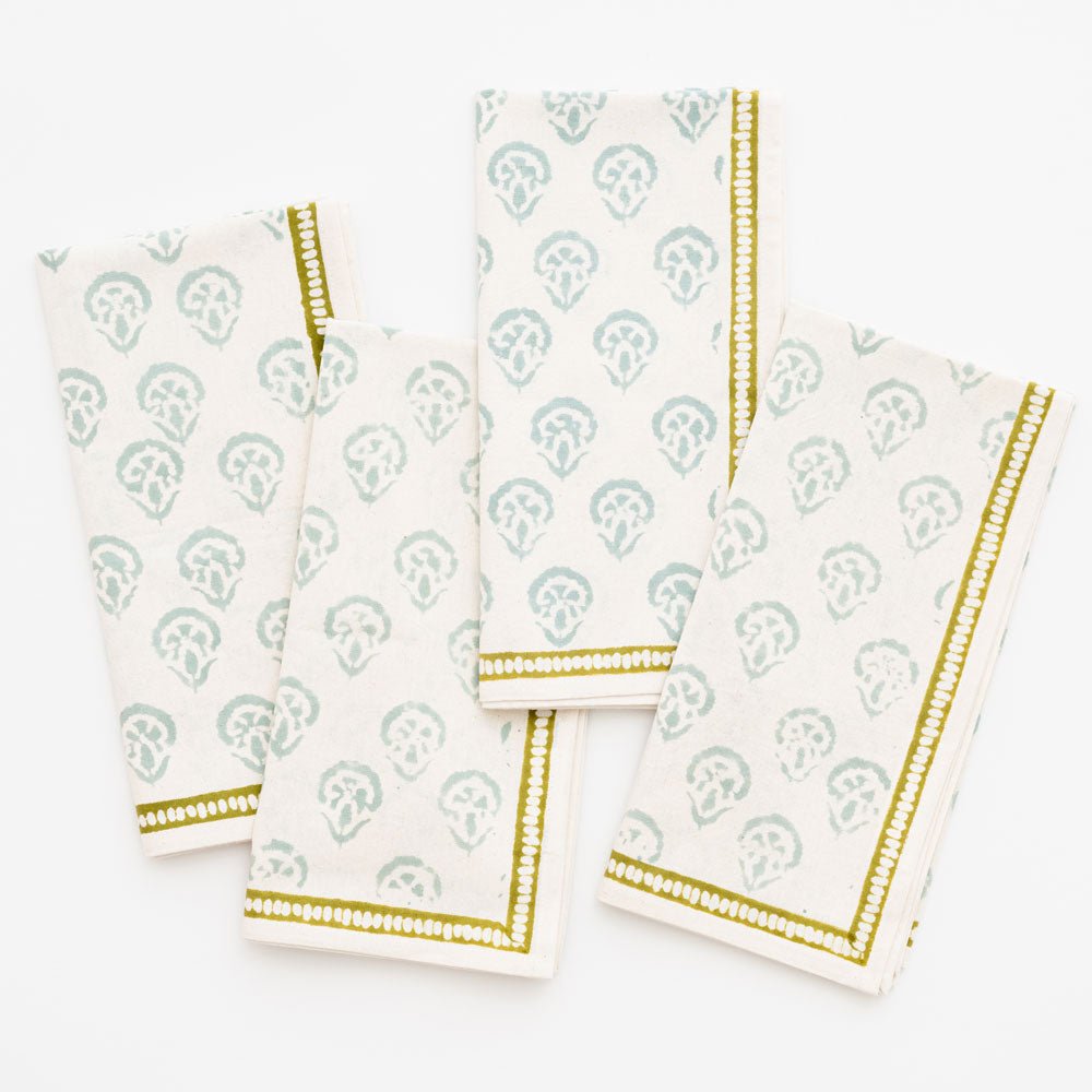 India Hicks Home Carnation Seafoam Napkin | Set of 4