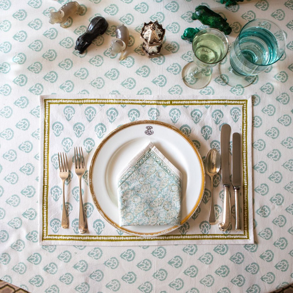 India Hicks Home Carnation Seafoam Placemat | Set of 4