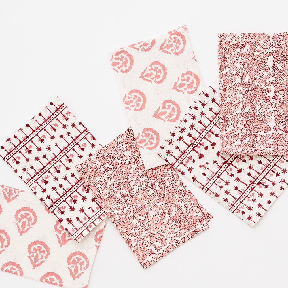 India Hicks Home Multi Blush Cocktail Napkin | Set of 6
