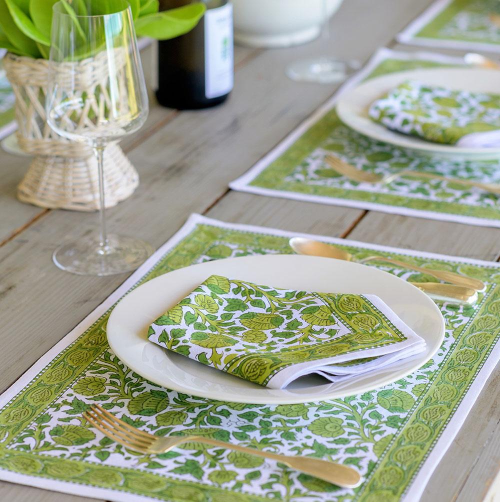 Jade Blossom Placemat | Set of 4