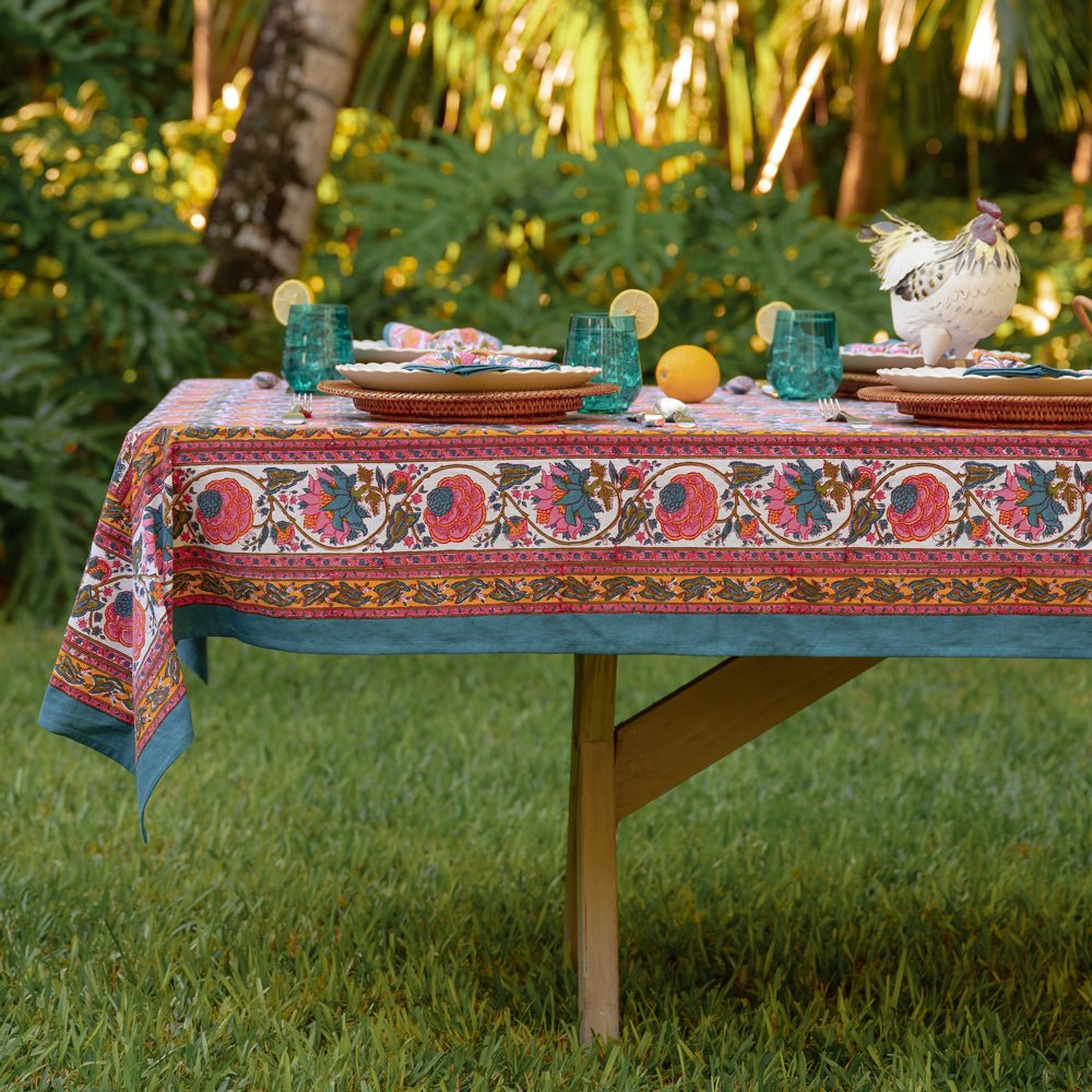 Jewel Blossom Tablecloth – Pomegranate