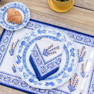 Sagar Blue & Marigold Placemat with matching napkins