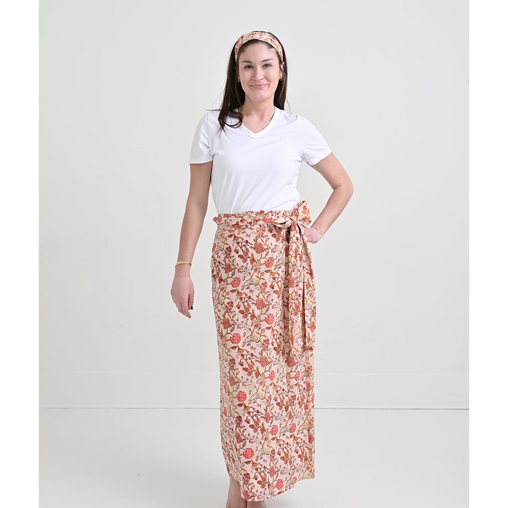Blush wrap skirt outlet