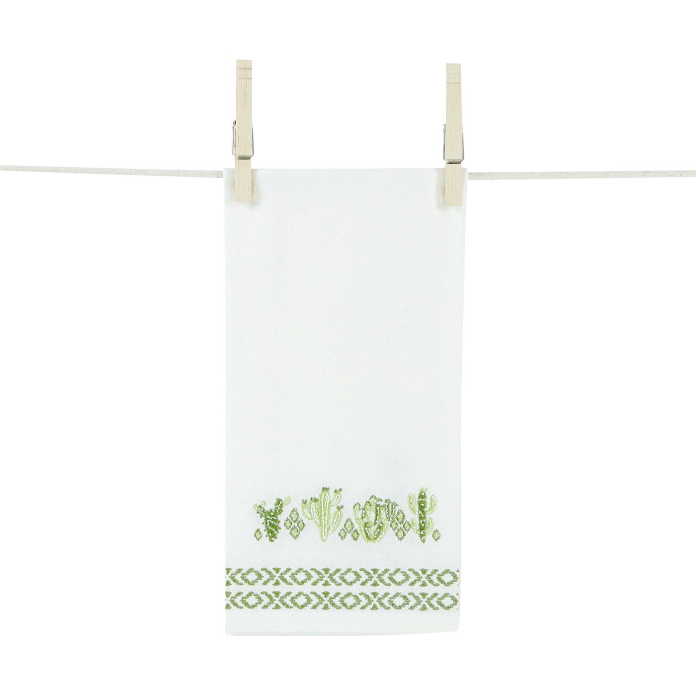 Navajo Cactus Embroidered Hand Towels