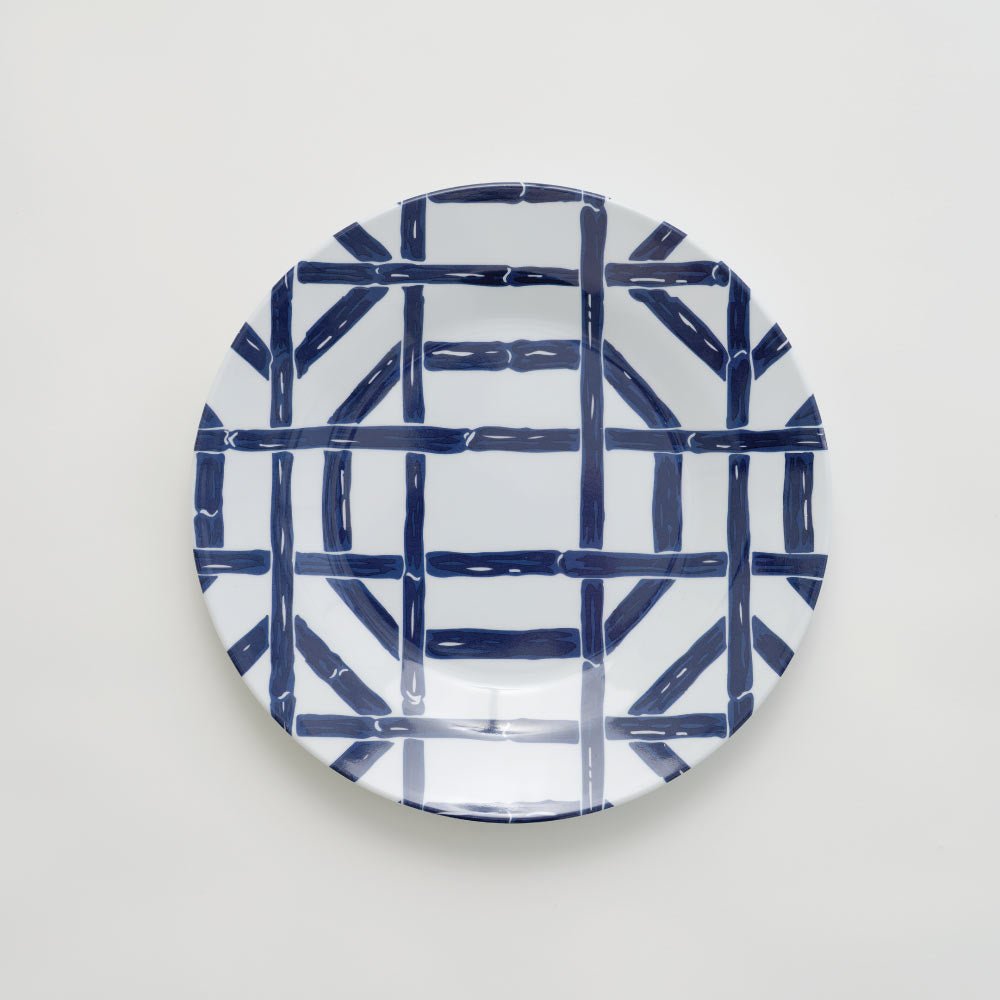 Navy Bamboo Melamine Luncheon Plate | Set of 6