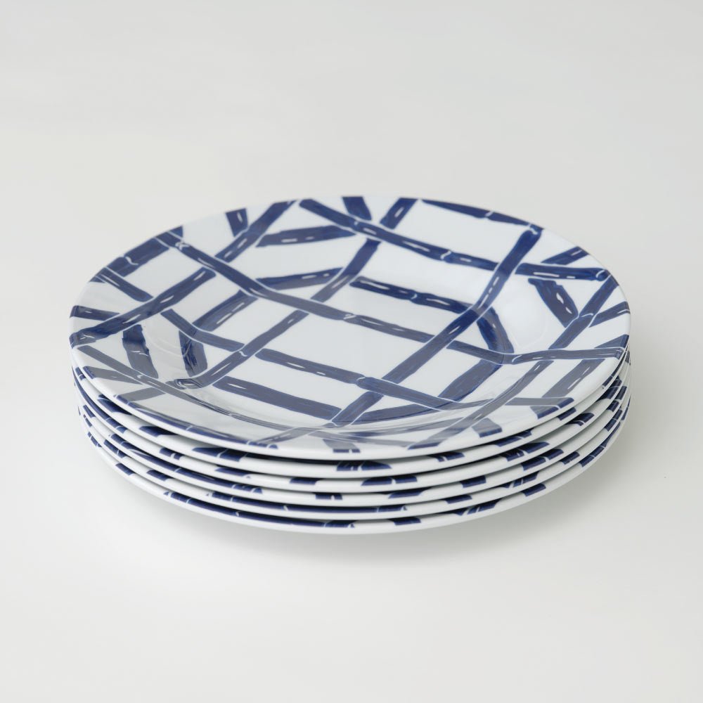 Navy Bamboo Melamine Luncheon Plate | Set of 6