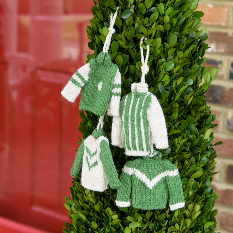 Green Jockey Silk Ornaments (set of 4)