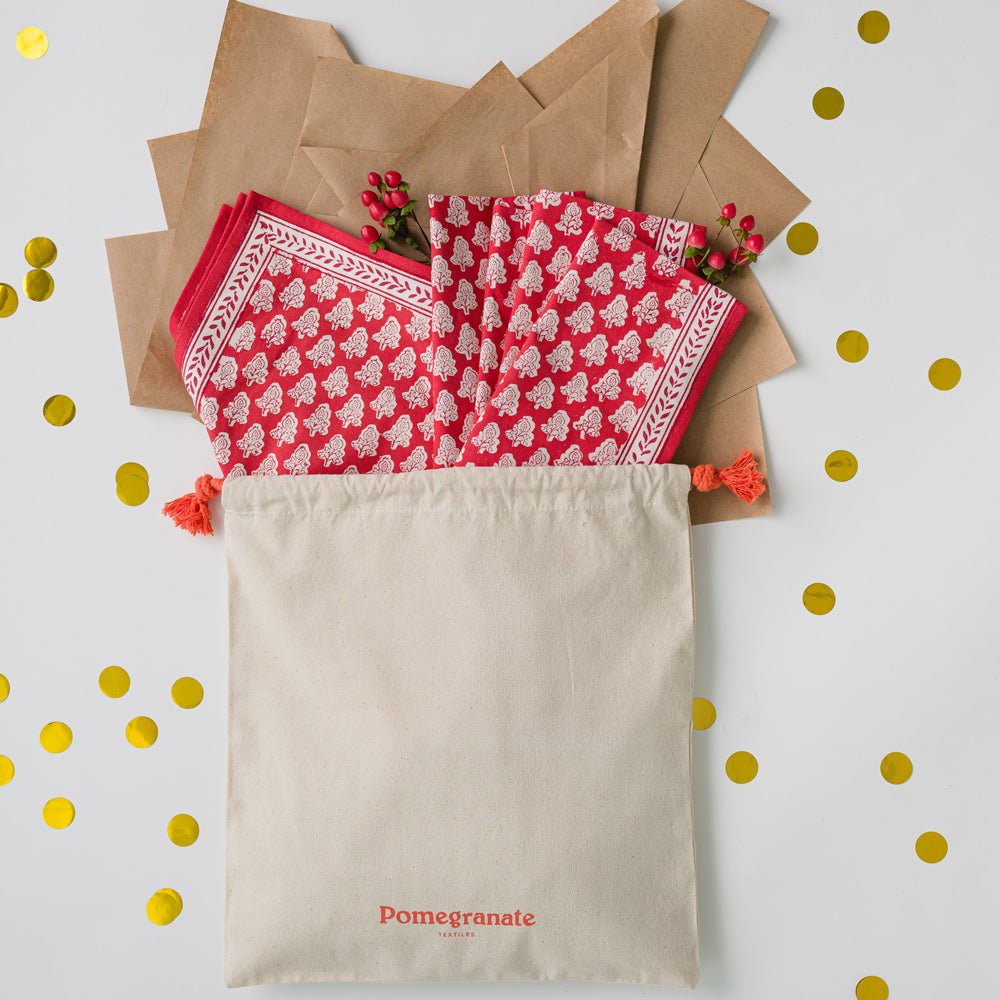 Napkins + Matching Placemats Gift Sack (for 4)