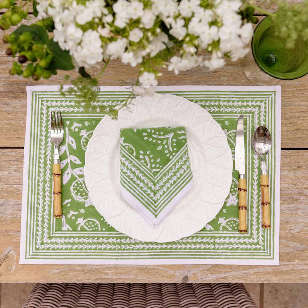Placemat and matching napkin. 