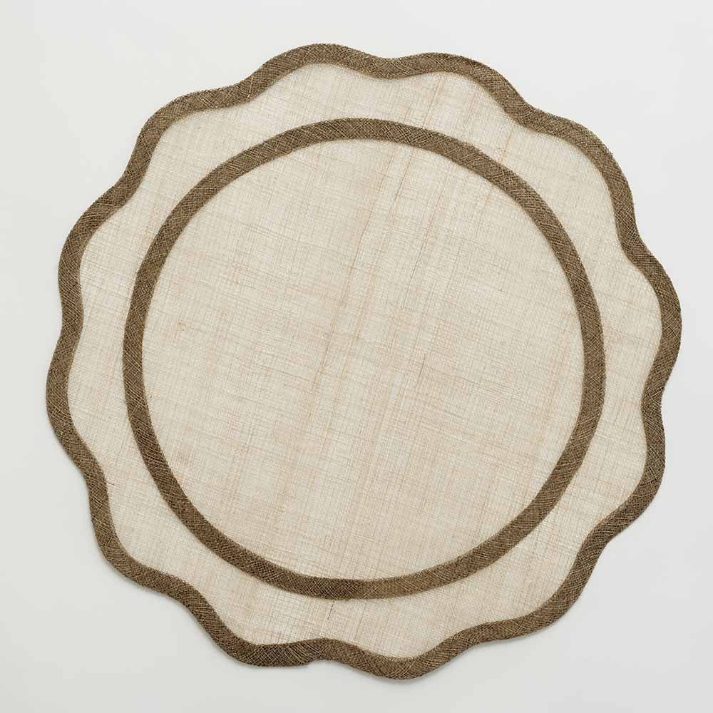 Brown Scalloped Rice Paper Placemat – Textured Table Accents