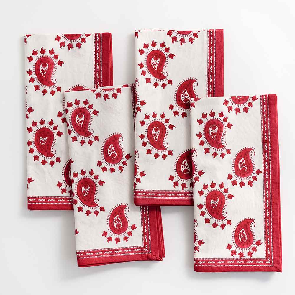 All Cotton and Linen Cloth Napkins Set of 4, White Napkins, Dinner Napkins Cloth, Embroidered Napkins, Cotton Cloth Napkins, Red Dinner Napkins, White