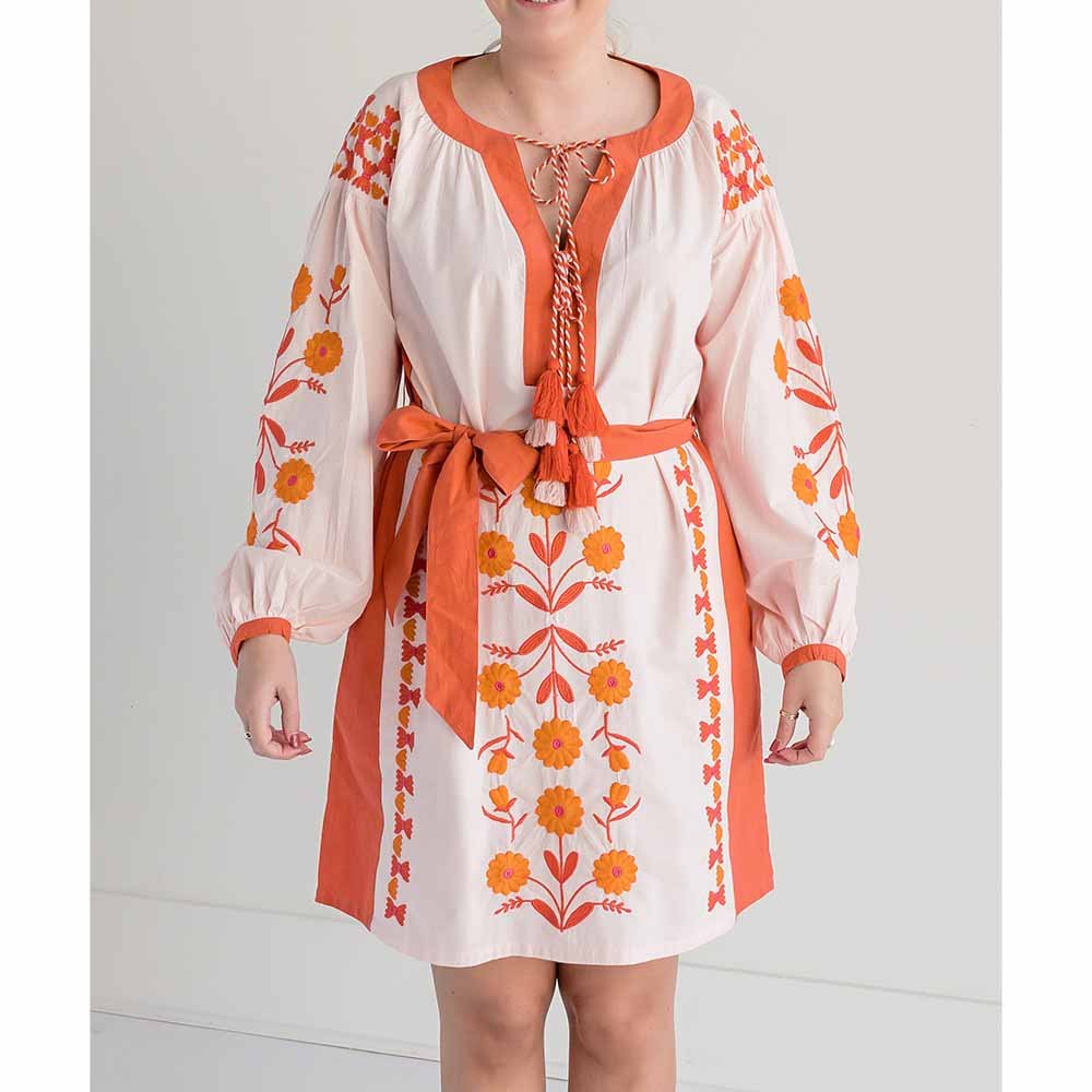 Paros Embroidered Dress Mango