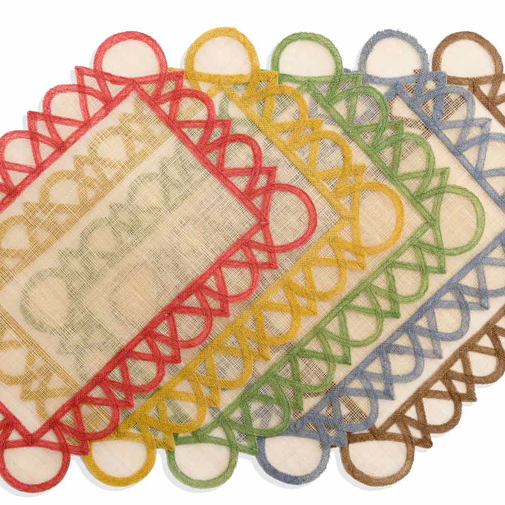 Teal Rectangle Woven Placemats Set 4 Pomegranate Inc.