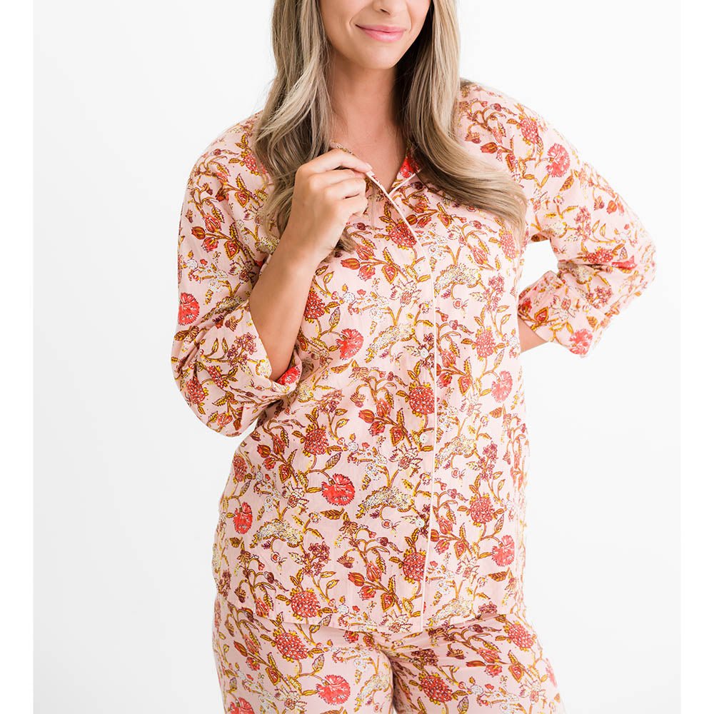 Mila Floral Blush Pajama Set