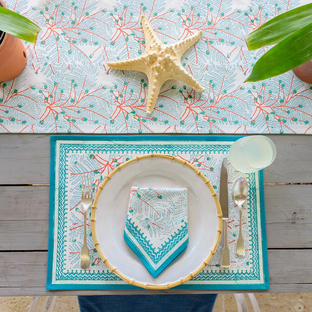 Sea Fan Napkin with matching placemat