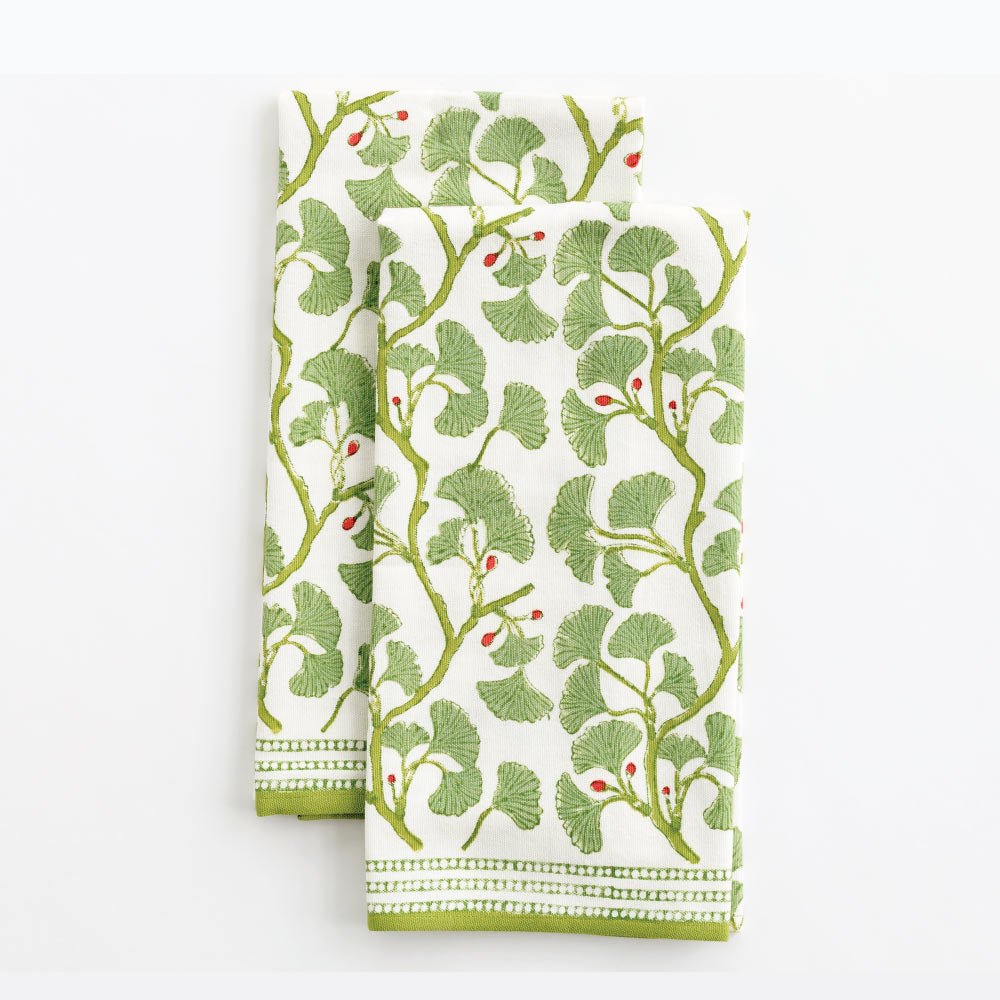 Pom Bells Green Tea Towels