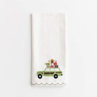 Tea-Towel-Green-station-wagon-with-presents on top