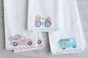 Hot Selling Cartoon Car Towel Embroidered Floral Cotton and Hemp