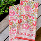 Wildflower Garden Tea Towels in pink and red